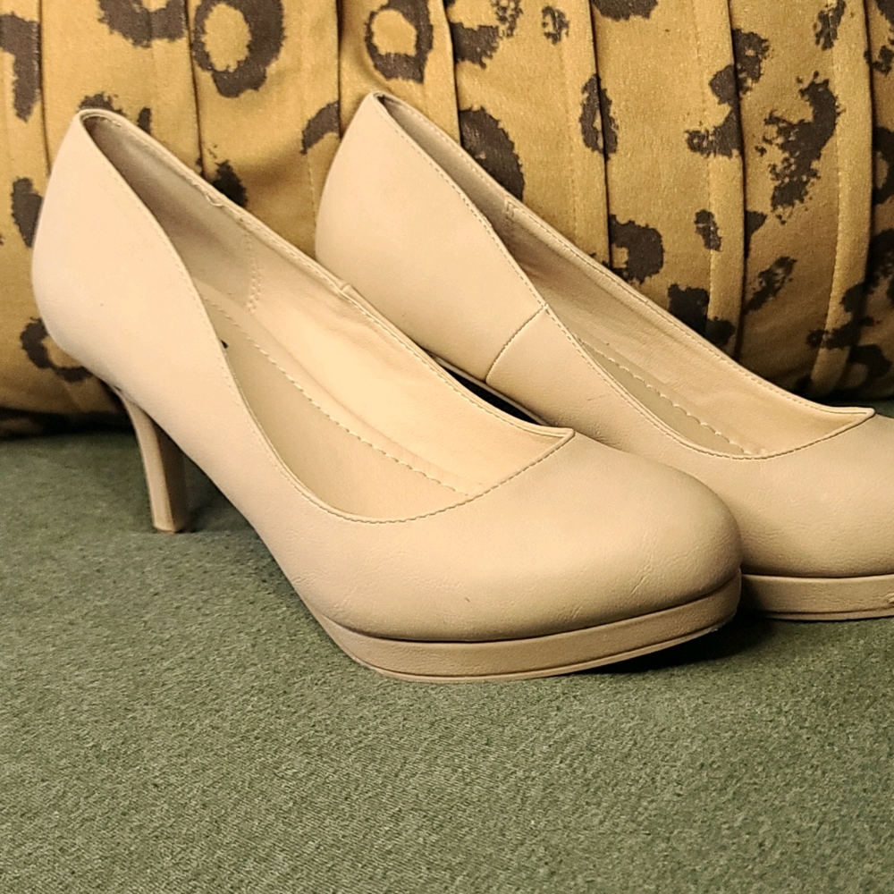 Cream short heels